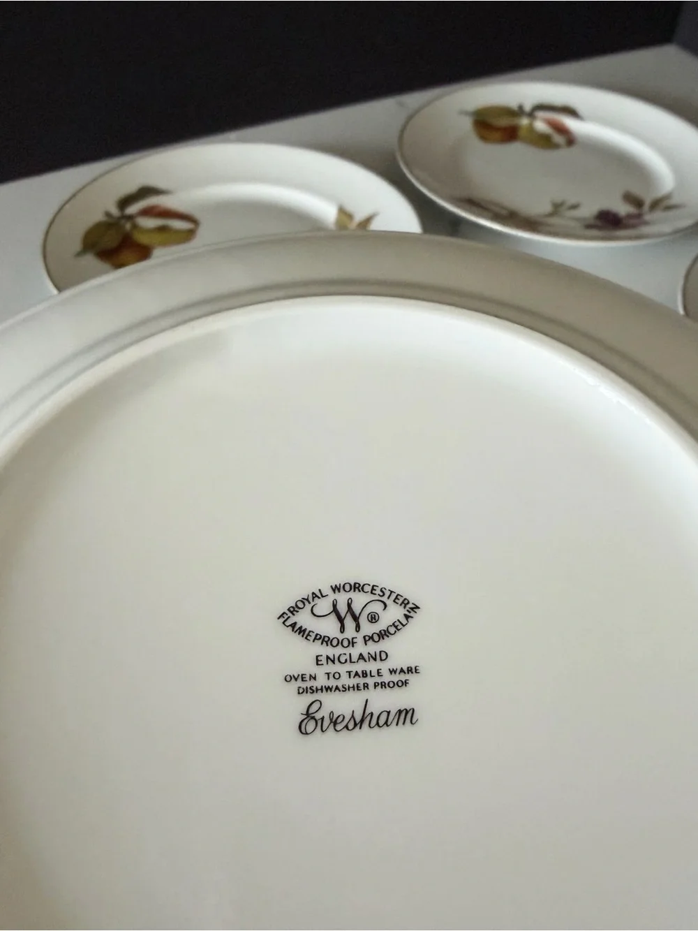 SET of 4 Evesham Bread or Dessert Plates by Royal Worcester